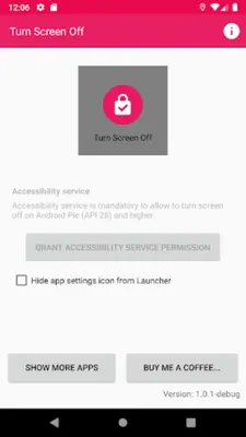 Turn Screen OFF android App screenshot 0